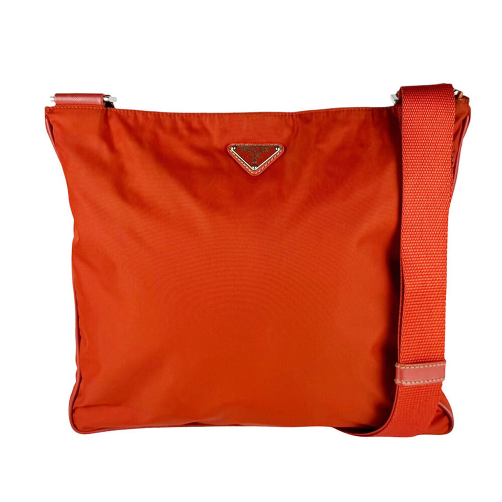 Prada PRADA Shoulder Bag, Nylon, Orange, Men's/Women's, z11077